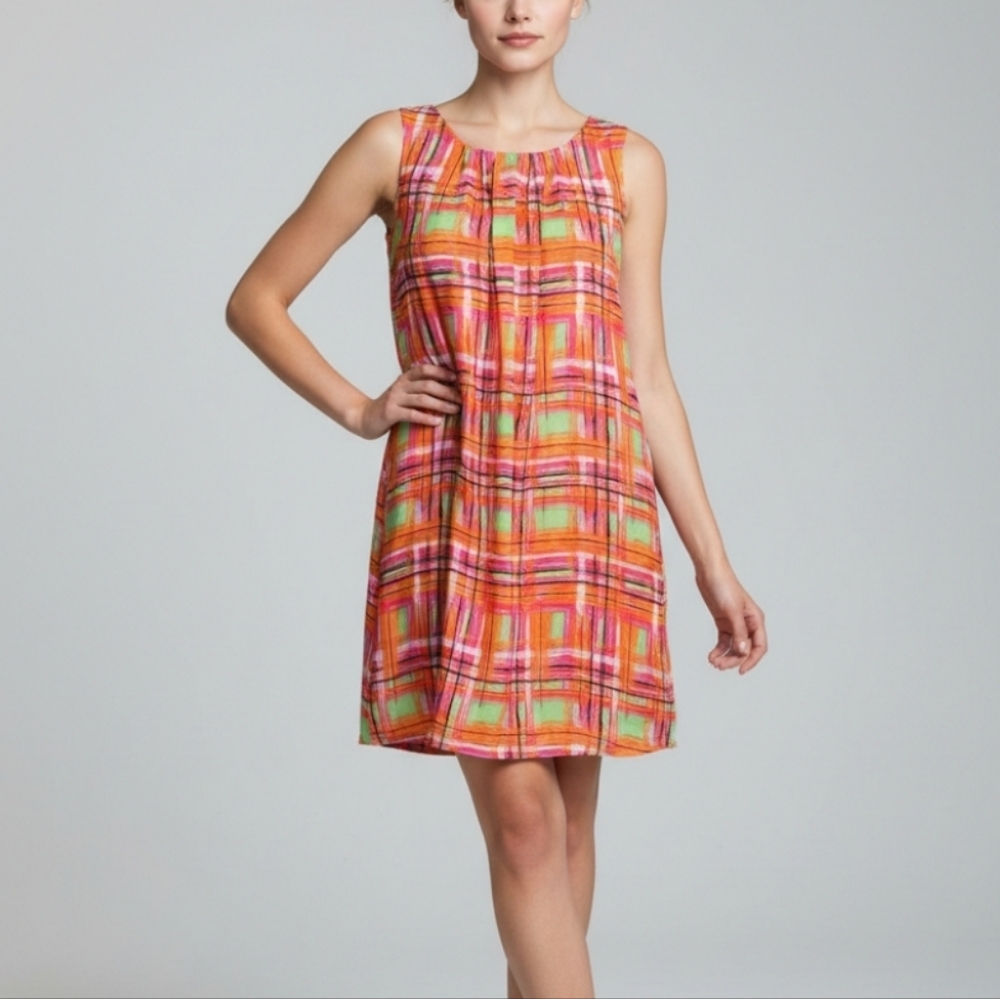 SEASON. JS 100% Silk Fully Lined Sleeveless Dress Sz Large